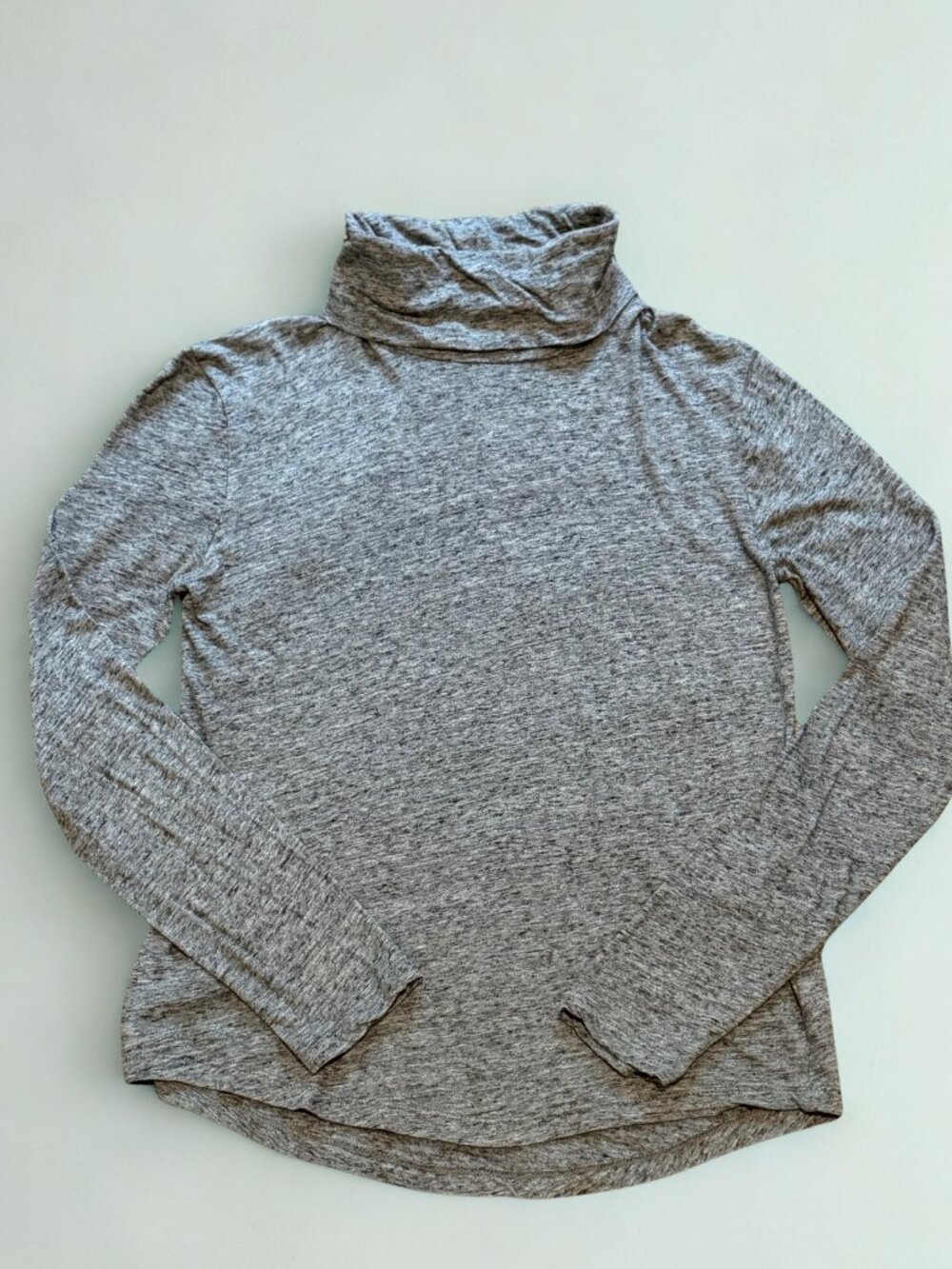Madewell Gray Cotton Turtleneck Long Sleeve Top Size S